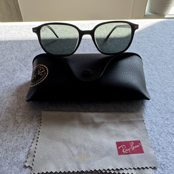 Ray-Ban Leonard Sunglasses RB2193 Polarized Polished Black - Picture 9 of 10